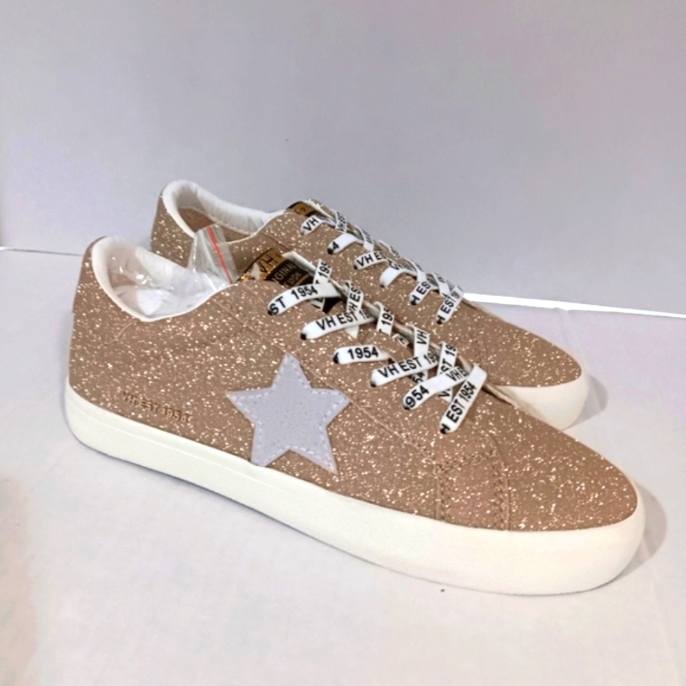 Vintage Havana Women's (Size 7.5) Gold Distressed Suede Fashion Sneakers (NWOT) - Picture 1 of 10